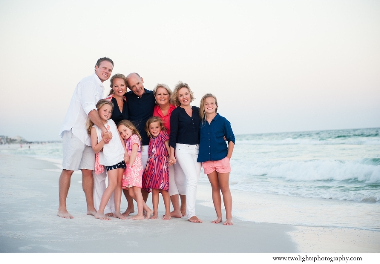 30a Beach Photographer, Two Lights Photographer, coral and navy beach portraits
