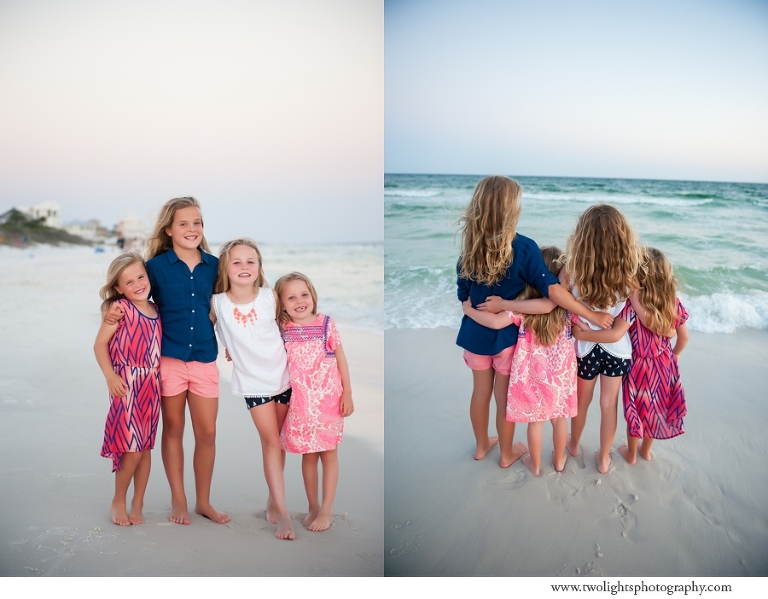 30a Beach Photographer, Two Lights Photographer, coral and navy beach portraits