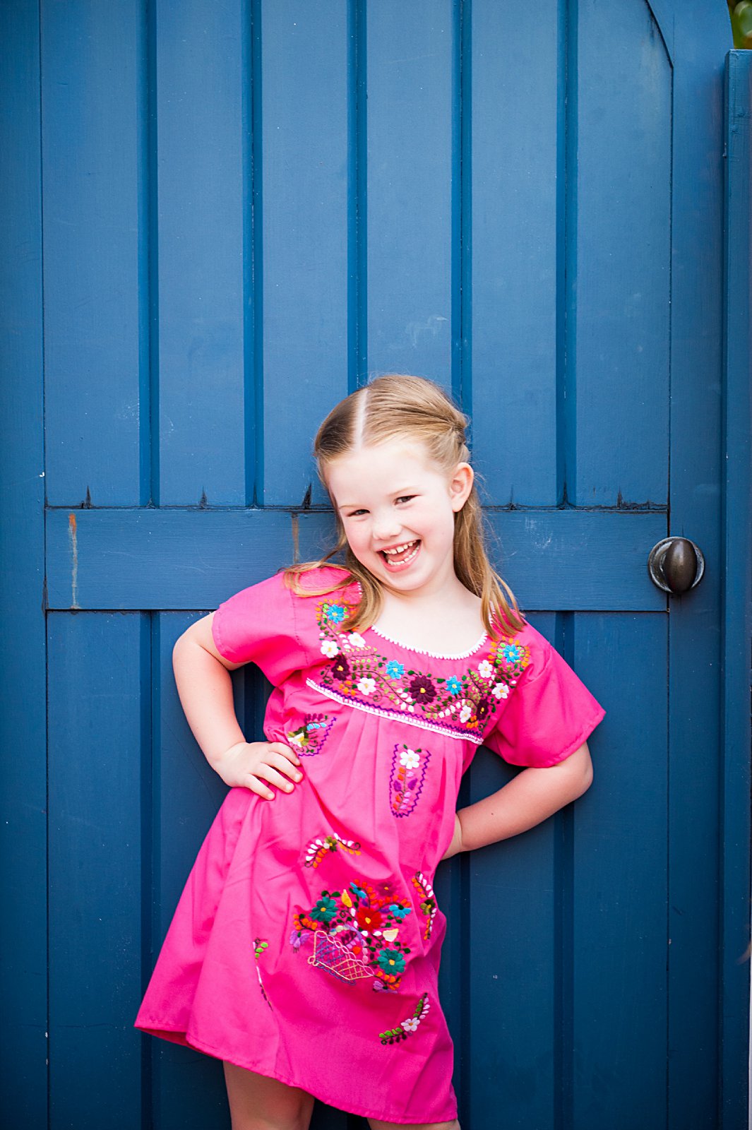 Girl in Pink Embroidered Dress in Rosemary beach FL | Two Lights Photography