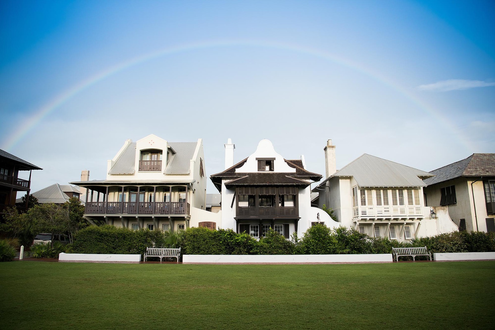 A Rainbow over the Eastern Green in Rosemary Beach Florida |Two Lights Photography